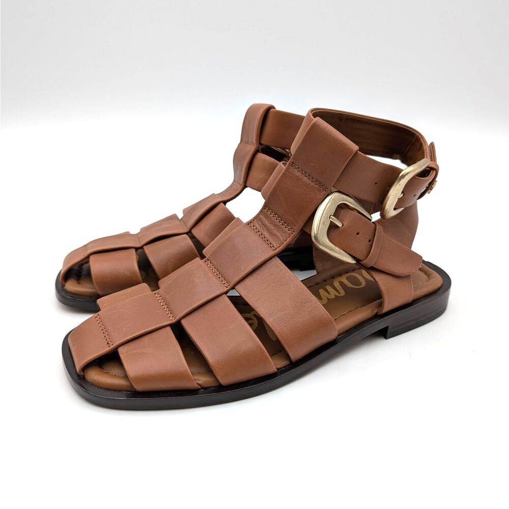 Sam Edelman Dawn Sandals Ankle Strap Women's Brown Leather Size US5.5M EU35.5